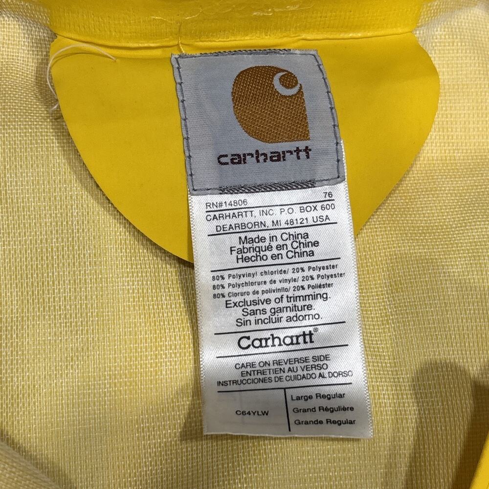 Carhartt Men's Waterproof Bib Size Medium And Jacket Size Large - Yellow READ - Picture 4 of 11